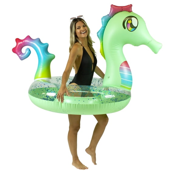 PoolCandy PC2748GSH Glitter Seahorse - 48 in. Jumbo Beach & Pool Tube