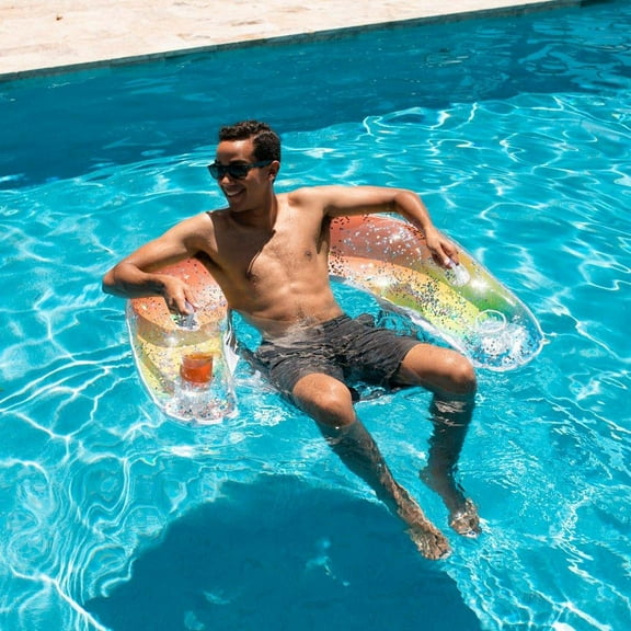 PoolCandy Rainbow Collection Party Pack with Deluxe Sun Chair and Jumbo Pool Noodle PC6123GRH