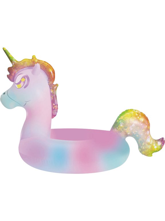 LED Unicorn Pool Float - Holographic, Light Up, Multicolor - 42 In Residential Use, Standard Application