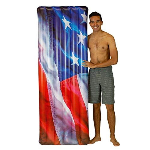 PoolCandy Stars & Stripes Photo RealPrint Deluxe 74" - American Flag Raft - Show Your American Spirit with This Deluxe Pool Float
