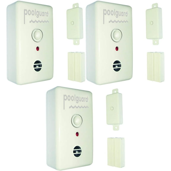 PoolGuard DAPT-WT Immediate Pool Door Alarm,White Pack of 3