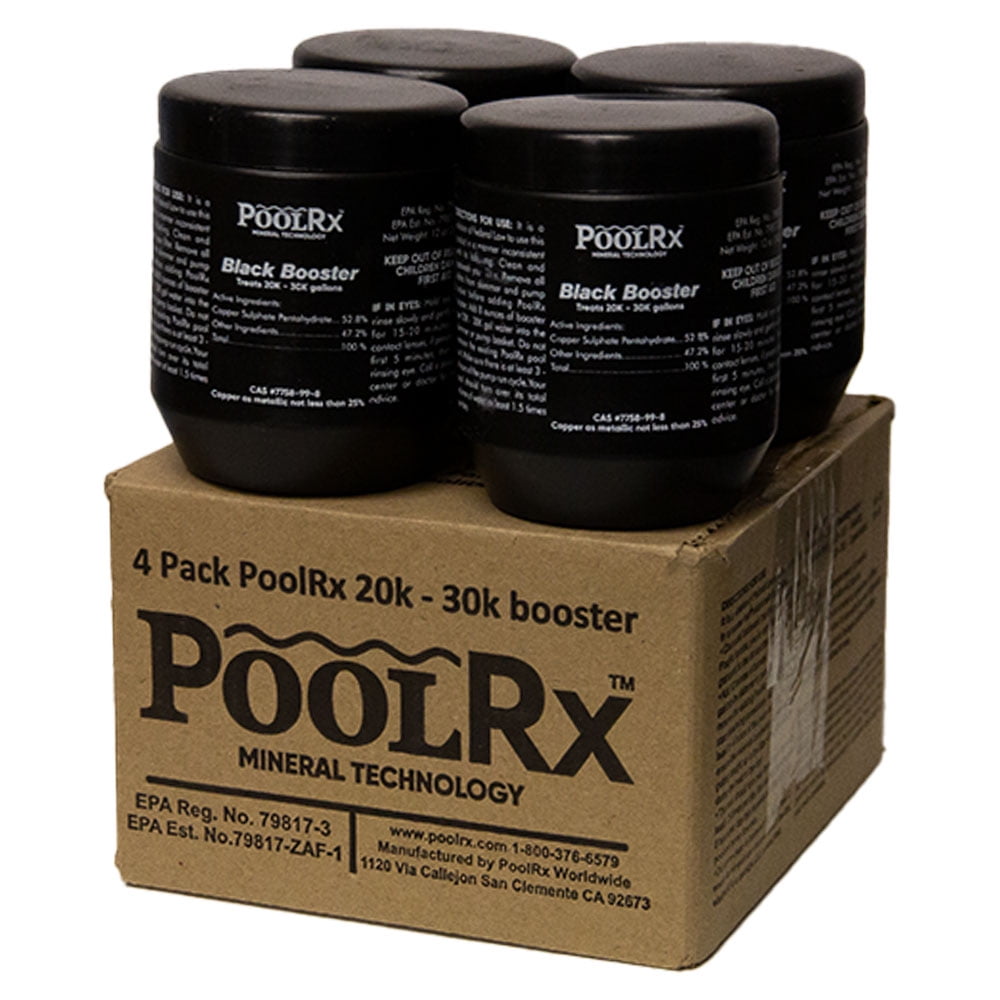 PoolRx Black Booster for 20k30k Gallons 4 PK Algae Eliminator