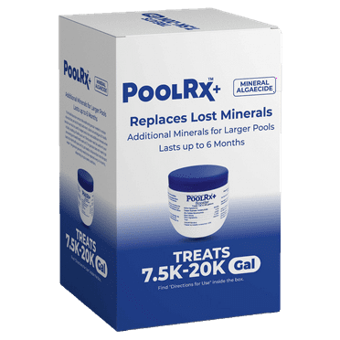 PoolRx Plus Booster Blue & White Treats 7.5k-20k Gallons Swimming Pool Algaecide Replacement Minerals