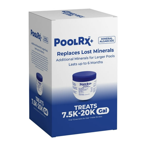 PoolRx+ Blue/White Booster 6-Month Swimming Pool Algaecide, 1 Booster Tablet Treats 7.5k-20k Gallons