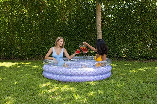 Poolcandy Mermaid Collection Inflatable Glitter Sunning Pool - 60 x 60 x 15