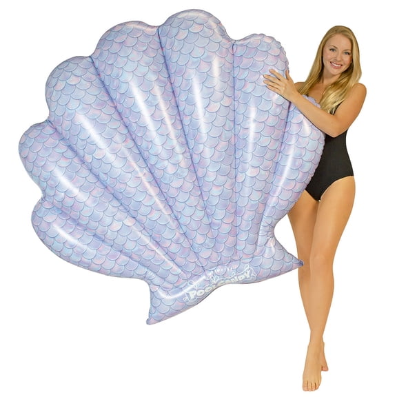 Poolcandy Mermaid Shell Jumbo Island - 60 x 69 - Amazing Pool Float to Lounge in Style