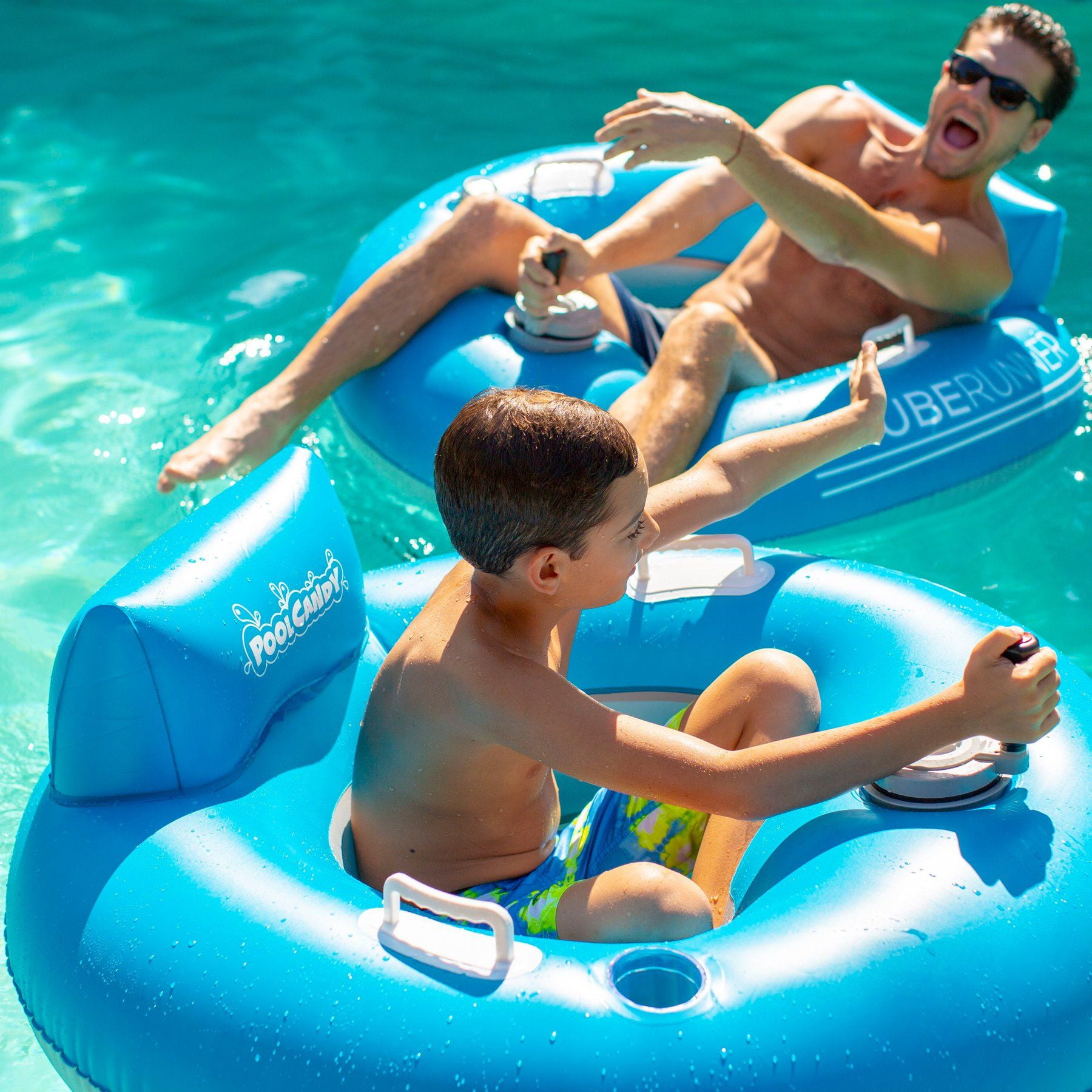 Propeller Pool Poolcandy Tube Runner Motorized Pool Tube - Deluxe Inflatable Swimming ...