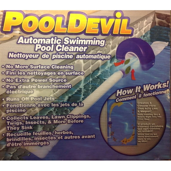 Pooldevil Pro Automatic Pool Surface Dirt and Leaf Skimmer Cleaner 100039