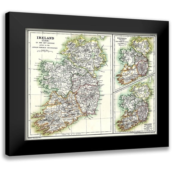 Poole 14x12 Black Modern Framed Museum Art Print Titled - Ireland 12th Century - Poole 1902