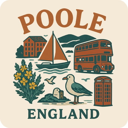 Poole England Keepsakes Souvenir Vinyl Sticker – Destination Travel Keepsake Collectible (3-Inches Wide)
