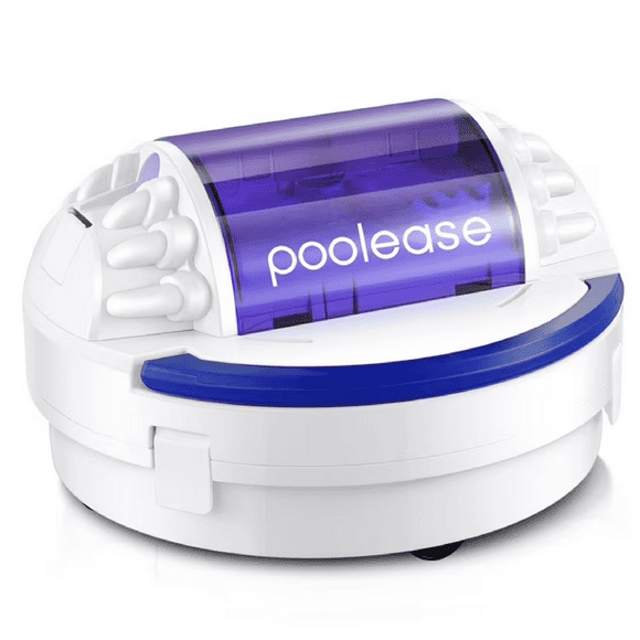 Poolease Cordless Robotic Pool Cleaner Dual 45W Motors Automatic Pool Vacuum with 2L Large Debris Bin Self-Parking 40% Enlarged Suction Inlets for