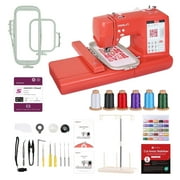 Poolin EOC05RE Home Embroidery Machine for Beginners, 4” × 9.25” Hoop, 7” Touchscreen, Perfect for Small DIY Projects