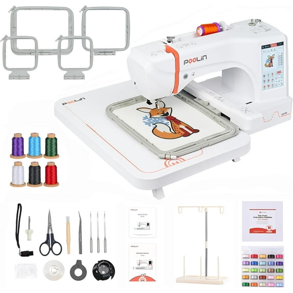 Poolin EOC06 Embroidery Machine 7.9x11" Area, 7" Touch Screen with kit