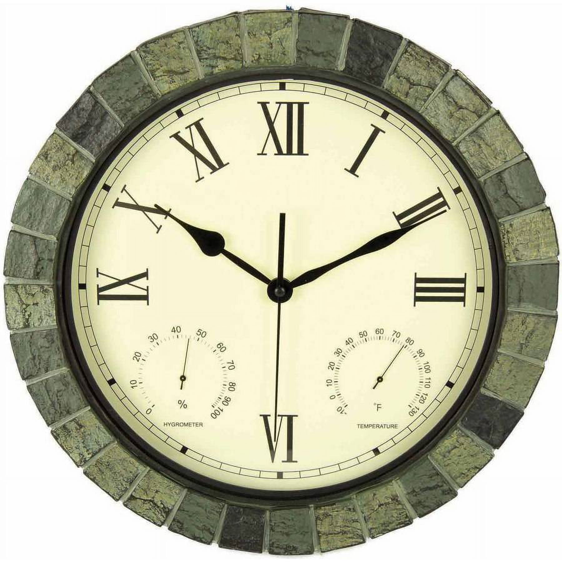 Poolmaster 15" Faux Stone Clock/Thermometer/Hygrometer