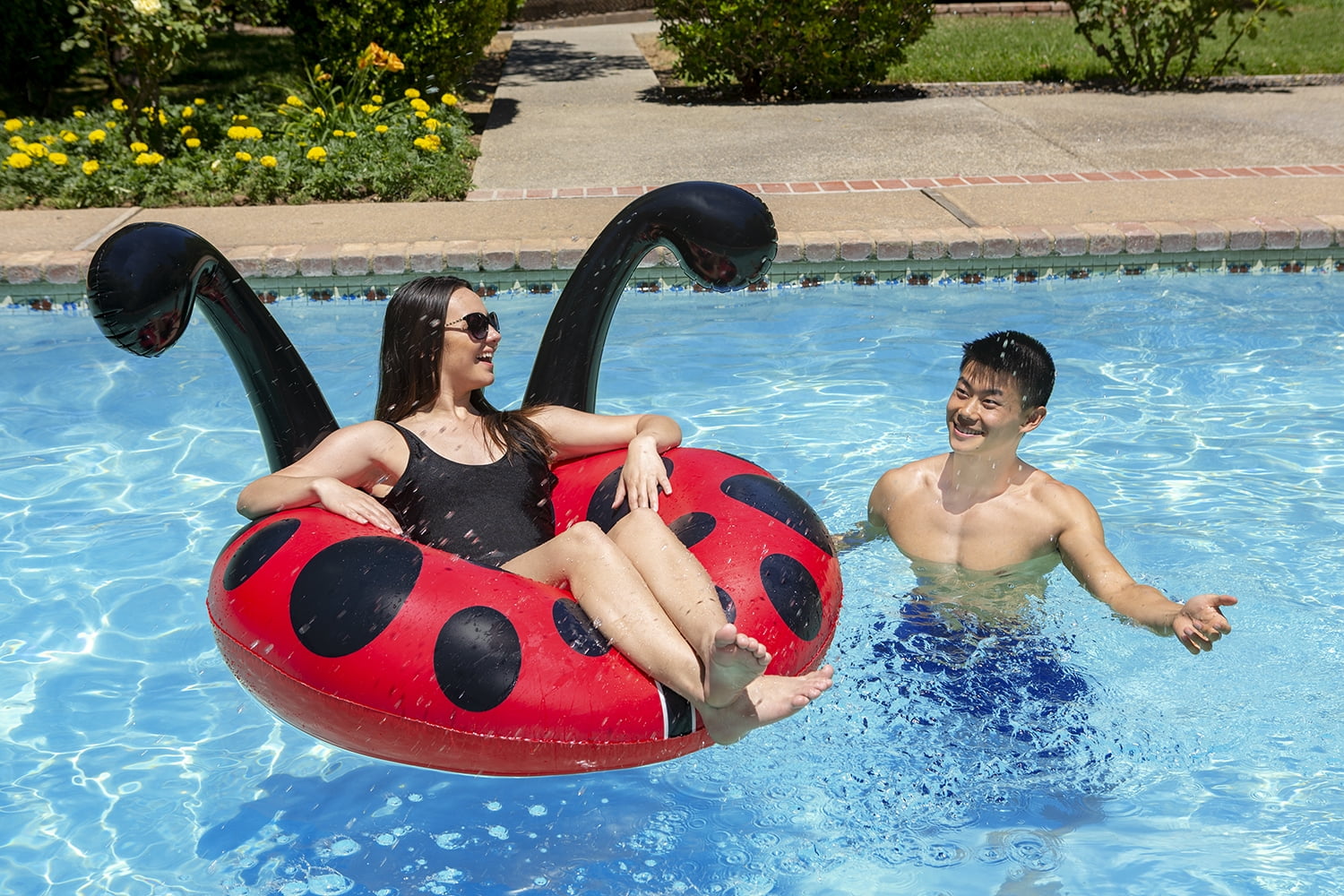 Poolmaster 48-Inch Party Float Swimming Pool Tube, Lady Bug
