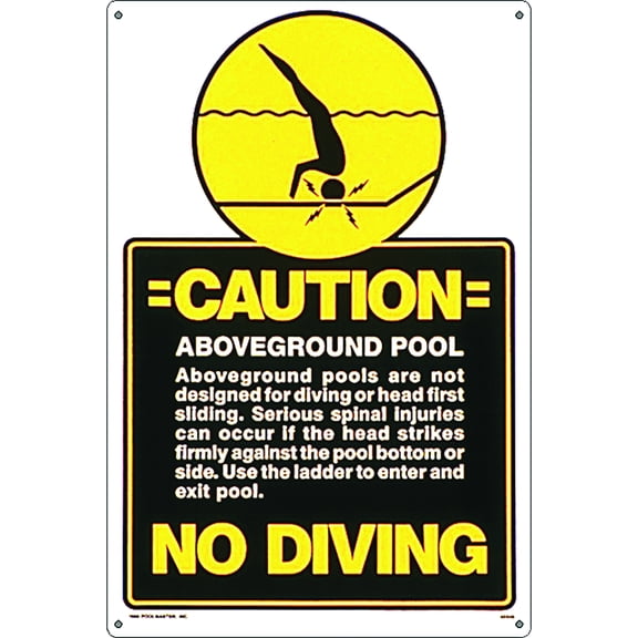 Poolmaster "Above Ground Pool - No Diving" Caution Sign for Residential or Commercial Swimming Pools