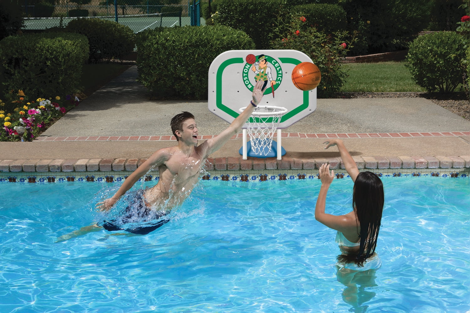 Poolmaster Boston Celtics NBA Pro Rebounder-Style Poolside Basketball Game