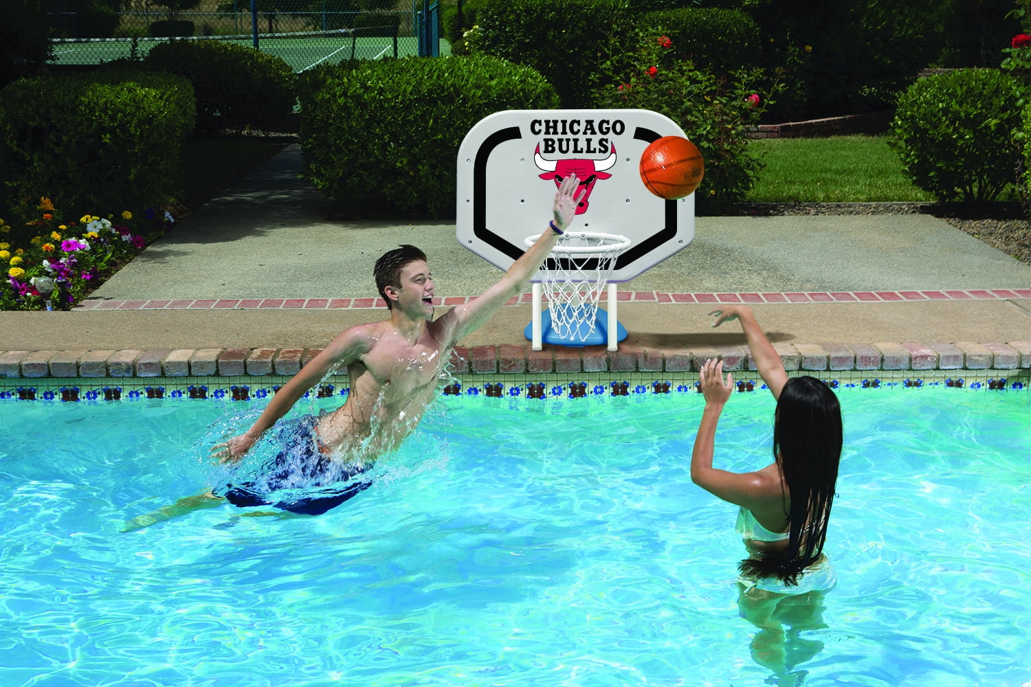 Poolmaster Chicago Bulls NBA Pro Rebounder-Style Poolside Basketball Game