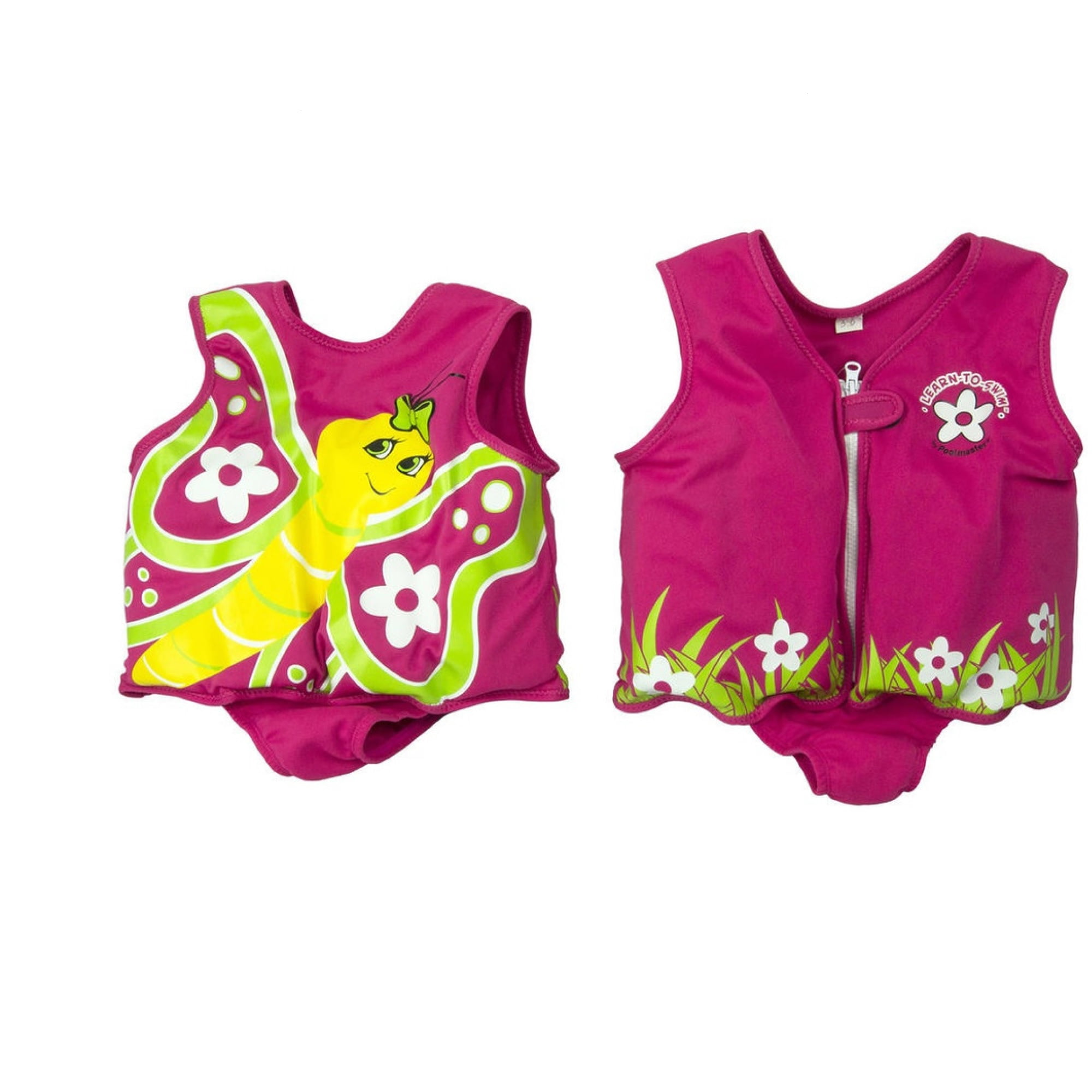 Pink Butterfly and Flowers Foam Swim Vest for Children