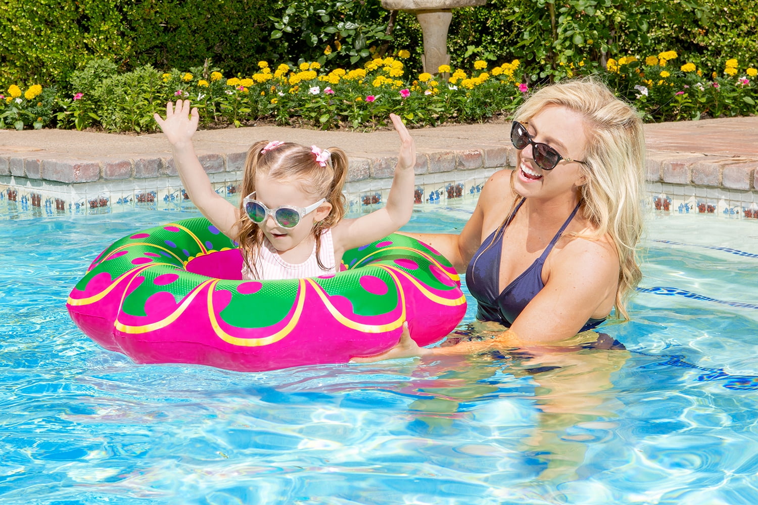 Poolmaster Flower Baby Rider - Inflatable Swimming Pool Float - Pink ...
