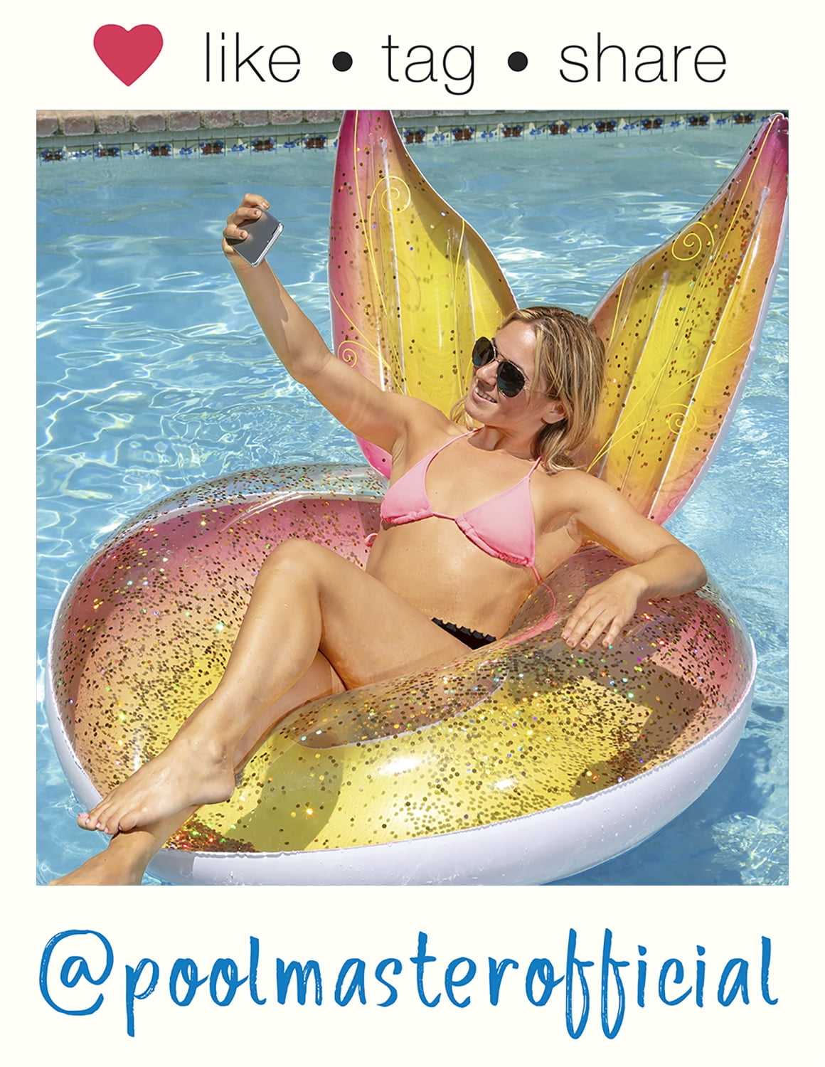 Poolmaster Glitter Pixie Tube - Inflatable Swimming Pool Party Float - (48 Inch Diameter)