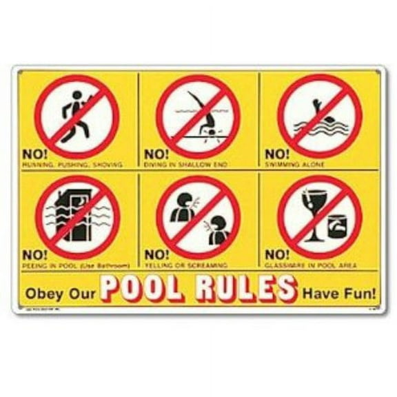 Poolmaster Icon "Pool Rules" Sign for Residential and Commercial Swimming Pools