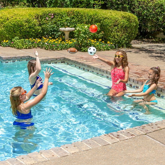 Poolmaster Inflatable Waterproof Sport Game Balls for Kids (Set of 3)