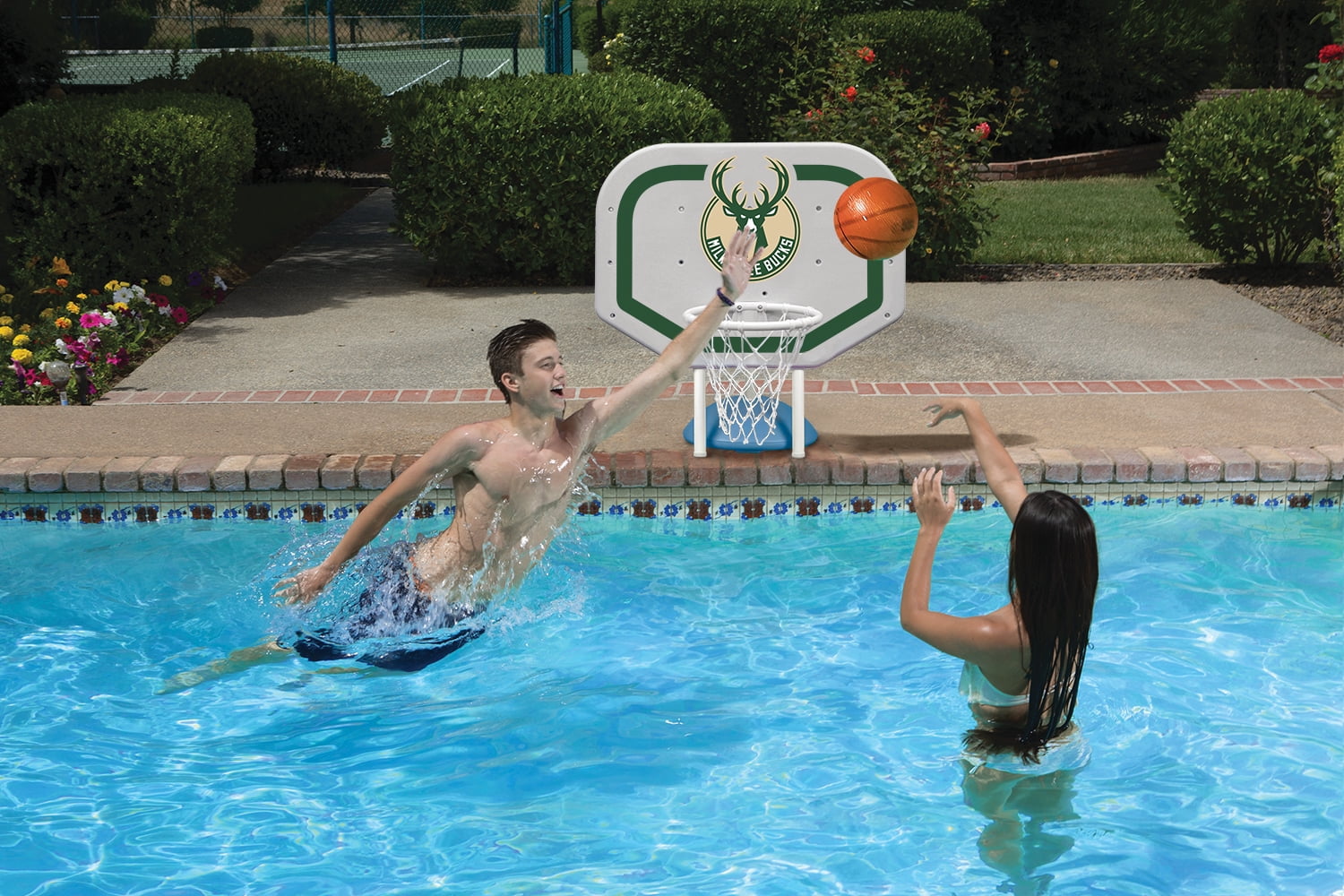 Poolmaster Milwaukee Bucks NBA Pro Rebounder-Style Poolside Basketball Game