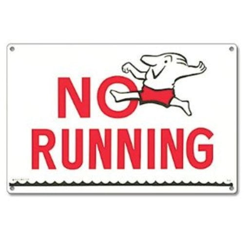 Poolmaster "No Running" Sign for Residential or Commercial Swimming Pools and Spas
