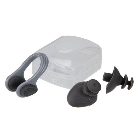 Poolmaster Nose Clip and Ear Plug Swimming Pool Accessory Set with Case 2" - Gray