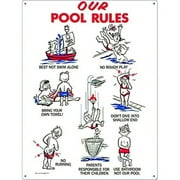 Poolmaster "Our Pool Rules" Animation with Kids Sign for Residential or Commercial Swimming Pools