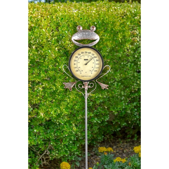 Poolmaster Outdoor Thermometer Garden Stake and Backyard Décor - Frog