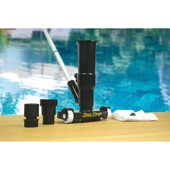 Poolmaster Premier Collection Black Magic Jet Swimming Pool Vacuum with 6-Piece Pole