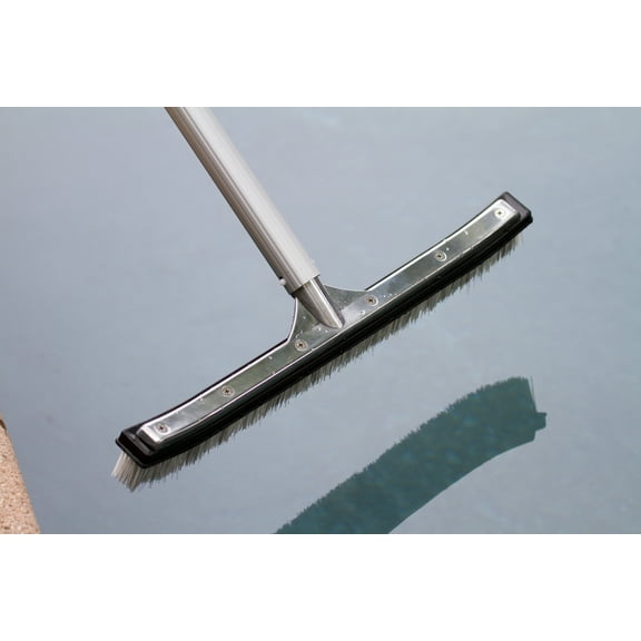 Poolmaster Premium Collection 18-Inch Aluminum-Back Combo Bristle Swimming Pool and Spa Cleaning Brush