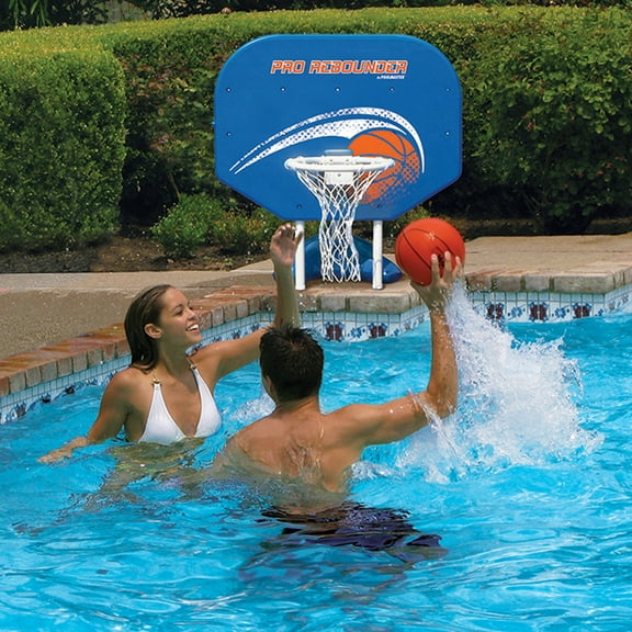Poolmaster Pro Rebounder Poolside Basketball Net System Game with Ball & Needle