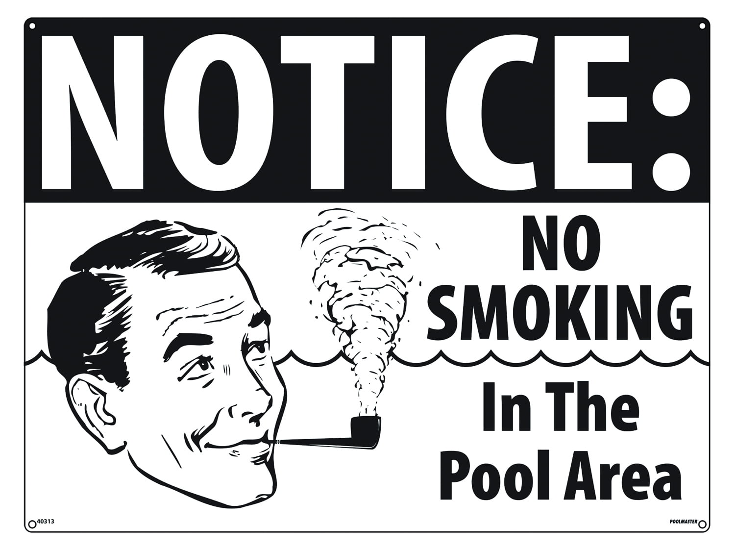 Poolmaster Retro "No Smoking" Sign for Residential or Commercial Swimming Pools and Spas