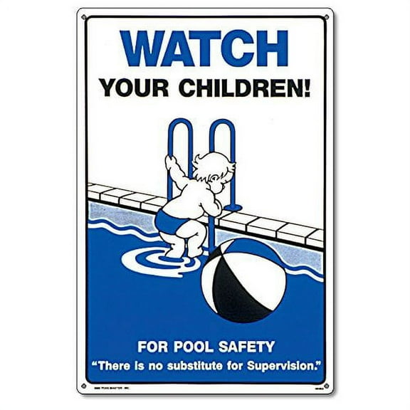 Poolmaster "Watch Your Children" Sign for Residential or Commercial Swimming Pools and Spas