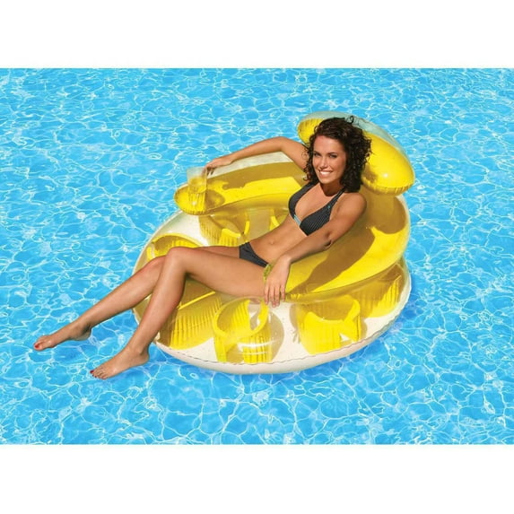 Poolmaster Water-Pop Circular Swimming Pool Tube Float Lounge - Yellow