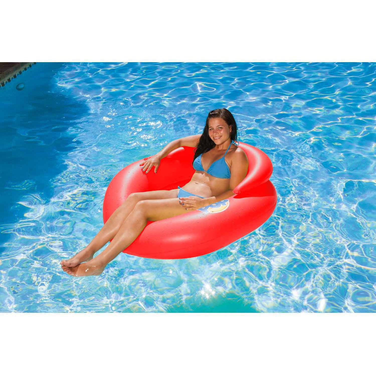 Poolmaster Water-Pop Mesh Bottom Swimming Pool Float Lounge - Red