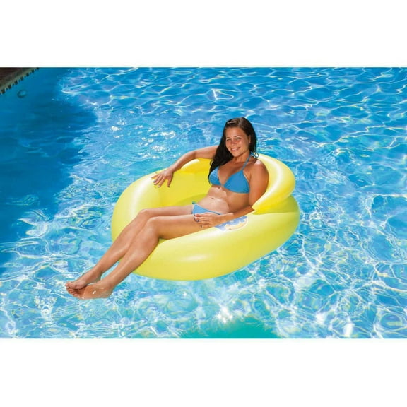Poolmaster Water-Pop Mesh Bottom Swimming Pool Float Lounge - Yellow
