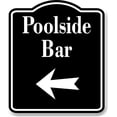 thumbnail image 1 of Poolside Bar Left Arrow BLACK Aluminum Composite Sign, 15"x18", 1 of 2
