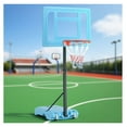 thumbnail image 1 of Poolside Basketball Hoop Stand, 36.5"-.5" Height Adjustable Portable Hoop System w/ Clear Backboard & Fillable Base for Whole Family, Blue, Black, Red, 1 of 4