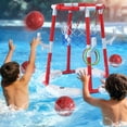 thumbnail image 1 of Poolside Basketball & Ringtoss Game Toy, Swimming Pool Basketball Hoop with 4 Balls &4 Rings, Basketball Toy for Kids 3+, 1 of 9