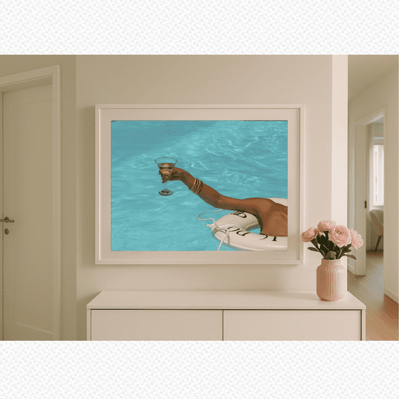 Poolside Cocktail Glam Summer Poster, Poster Only