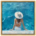 thumbnail image 1 of Poolside Couture Canvas Modern Beach Art by Art Remedy, Gold Frame, 30" x 30", 1 of 7
