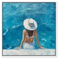 thumbnail image 1 of Poolside Couture Canvas Modern Beach Art by Art Remedy, White Frame, 20" x 20", 1 of 7
