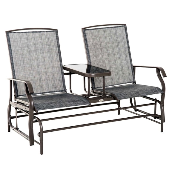 Poolside Double Glider Bench | Swing and Relax by the Pool | Powder - Coated Steel Construction | Easy Cleaning Table