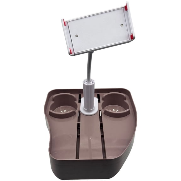 Poolside Floating Drink Tray with Adjustable Phone Holder, Expandable Spa Side Cup Holder Table, Multifunctional Hot Tub Side Storage Tray, Pool Rail Mount Beverage Rack, Portable Accessory Tray