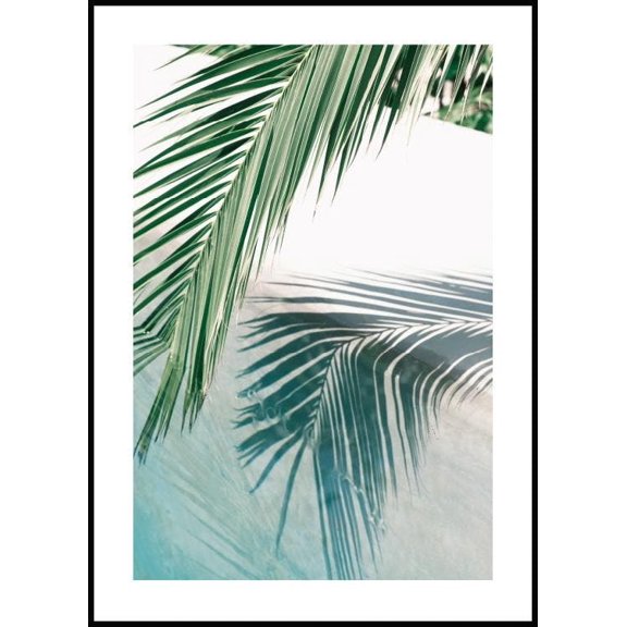 Poolside Palm Leaf Poster Wall Art, Modern Wall Decor For Living Room Bedroom, 8x12 UNFRAMED