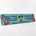 thumbnail image 1 of Poolside Paradise Rustic Looking Metal Sign Outdoor Pool Hot Tub Tiki Backyard Sign Gift 4x18 204182001003, 1 of 4